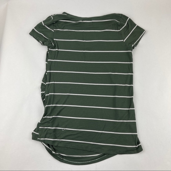 Juniper Ln Maternity Tshirt Womens Small Green White Striped Cinched Sides - Picture 9 of 9